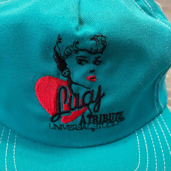 Vintage I Love Lucy A Tribute Universal Studios Hat Teal Blue Lucille Ball Retro - Picture 2 of 9